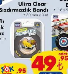 BOSS TAPE ULTRA CLEAR SIZDIRMAZLIK BANDI 30 MM X3 M BOSS TAPE ULTRA CLEAR SIZDIRMAZLIK BANDI 30 MM X3 M
